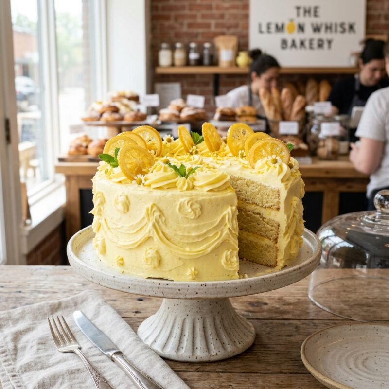Crumb & Bow Lemon Velvet Cake - Handcrafted Artisan Patisserie Karachi