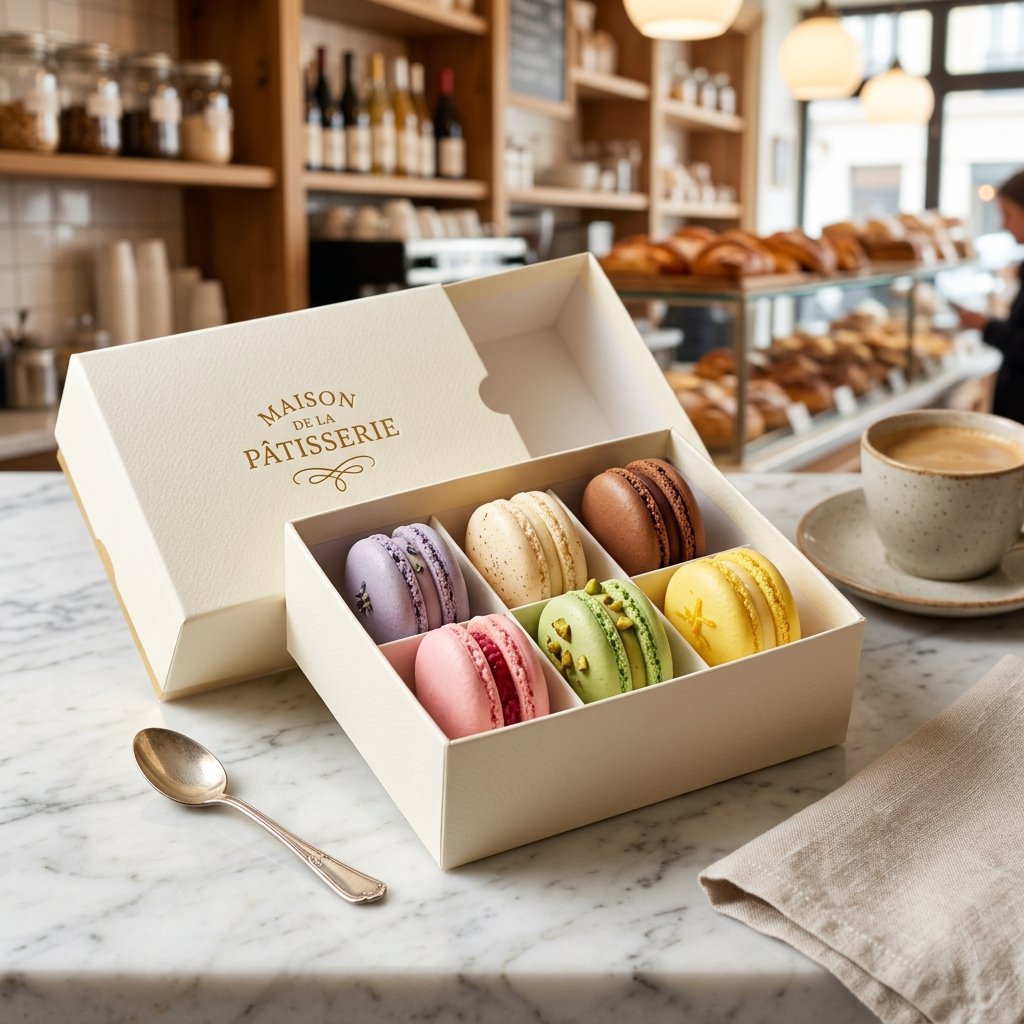 Crumb & Bow Macaron Box (6) - Handcrafted Artisan Patisserie Karachi